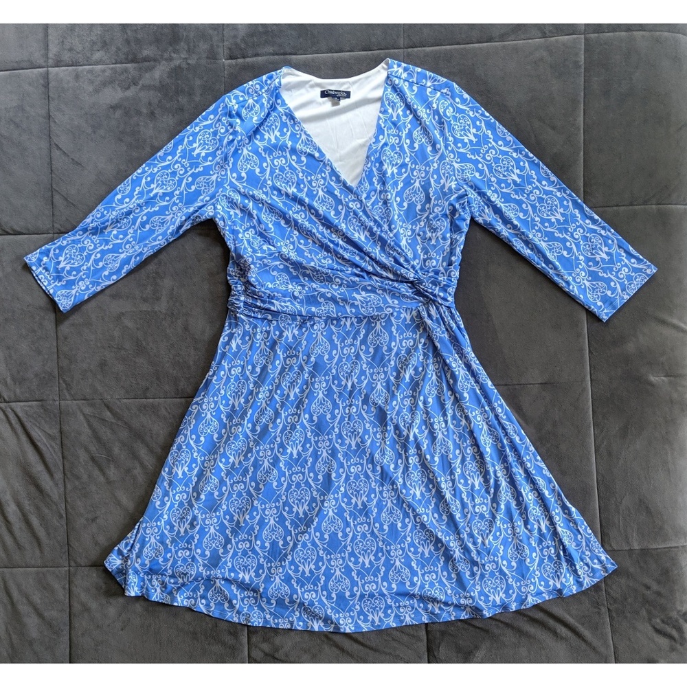 Chadwicks Patterned 3/4 Sleeve Mididress - Size 18